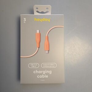 Heyday USB-C to USB-C Silicone Translucent Jelly Charging Cable - heyday- Peach